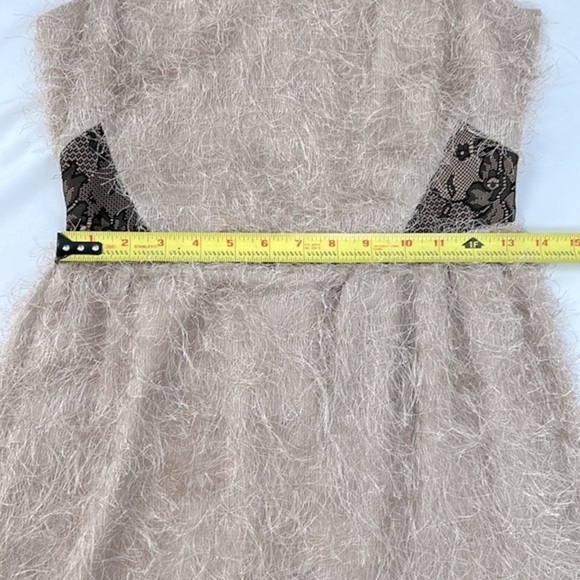 LeShop BLACK Eyelash Fringe sleeveless dress with lace inset detail size Small - Picture 10 of 11